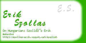 erik szollas business card